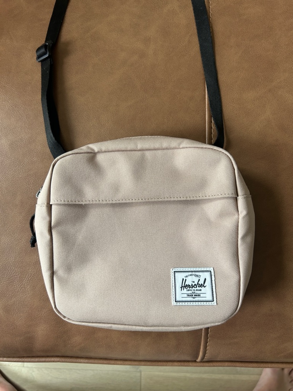 Herschel Supply Company Beige Crossbody Bag with Black Strap